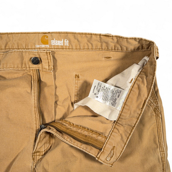 Carhartt Shorts Mens 38 Brown Relaxed Fit Duck Canvas Carpenter Workwear Utility - Picture 3 of 10